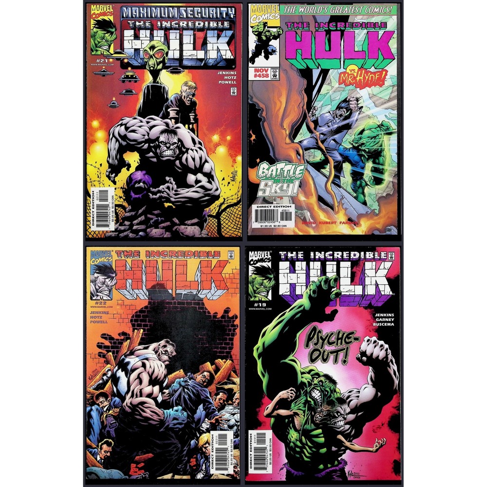 Incredible Hulk 4X Comic Lot #19 21 22 458 Direct Edition Marvel